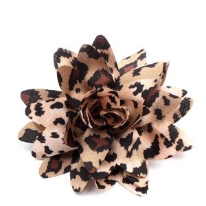 Cheetah Print Flower Hair Clip